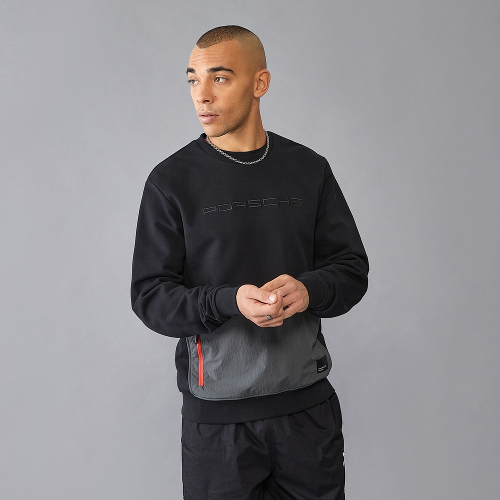 Porsche Design Black and Gray Crewneck Sweater